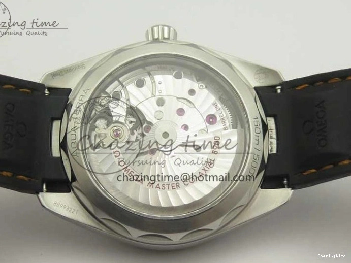 0411 SmoothTexture Aqua Terra 150M Master Chronometers VSF 1:1 Best Edition White Dial Orange Hand on Black Rubber Strap A8900 Super Clone 8011